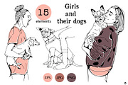 Girls and their dogs, a Person Illustration by Olillia (Thumbnail 4 of 5)