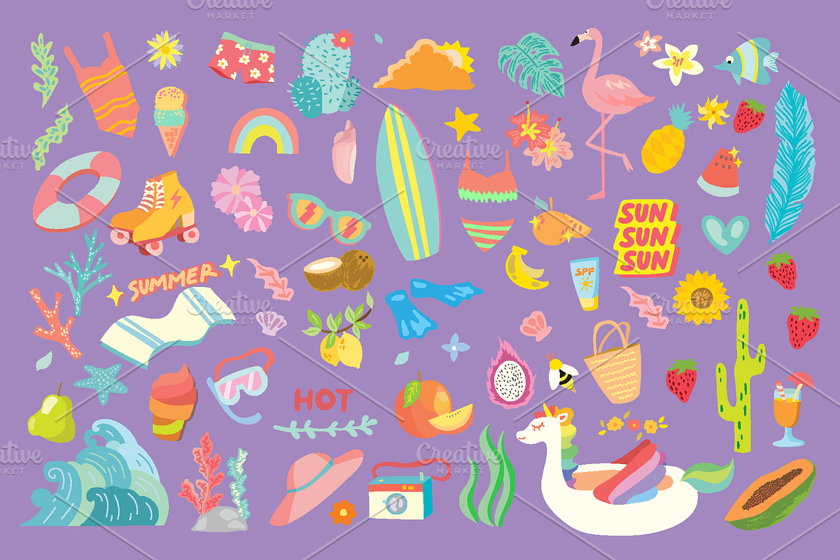 60+ Summer Element Clip Art Bundle, an Illustration by rrrnte (Photo 6 of 6)