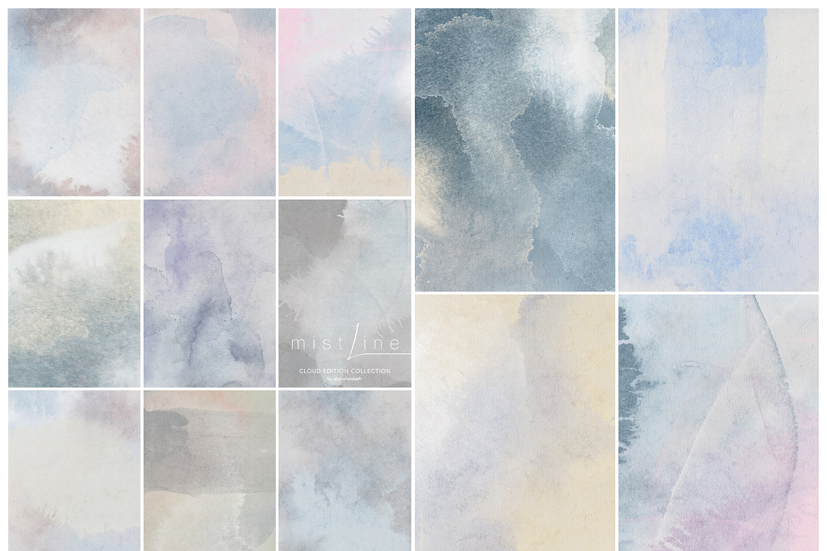 Mistline Cloud Watercolor Textures, a Background Graphic by alonahaidash (Photo 13 of 17)