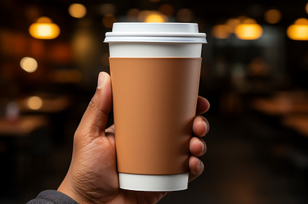 blank paper coffee cup design mockup, a Food & Drink Photo by Munco Art & Design