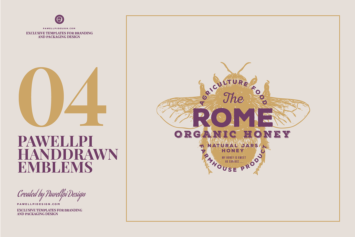 HAND DRAWN VINTAGE EMBLEMS VOLUME 4, a Branding & Logo Template by pawellpi (Photo 10 of 15)