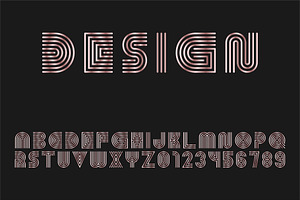 Luxury golden striped alphabet, an Object Graphic by ExpressShop