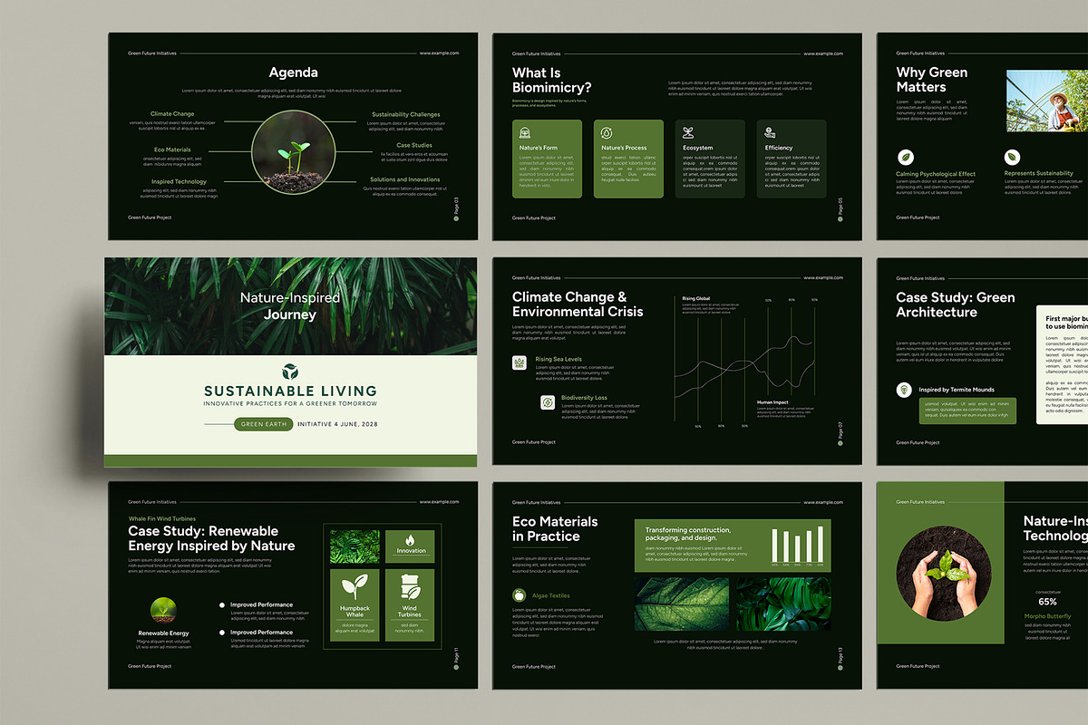 Nature Inspired Green Presentation, a Presentation Template by MightyDesign (Photo 1 of 9)