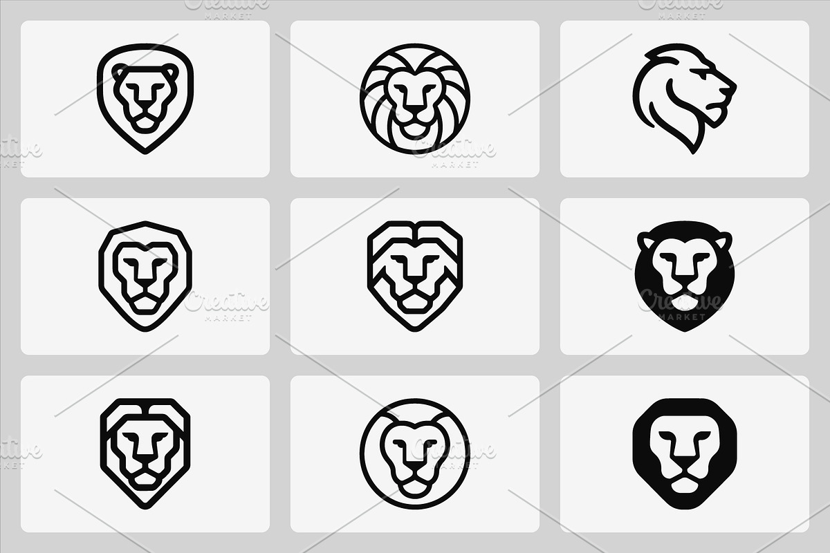 Lion head geometric line art logo, a Branding & Logo Template by Vectorium Studio (Photo 2 of 2)