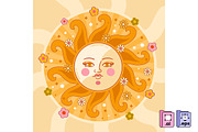 Retro Floral Sun Illustration, a Seasonal Illustration by MISS CHATZ (Thumbnail 2 of 3)