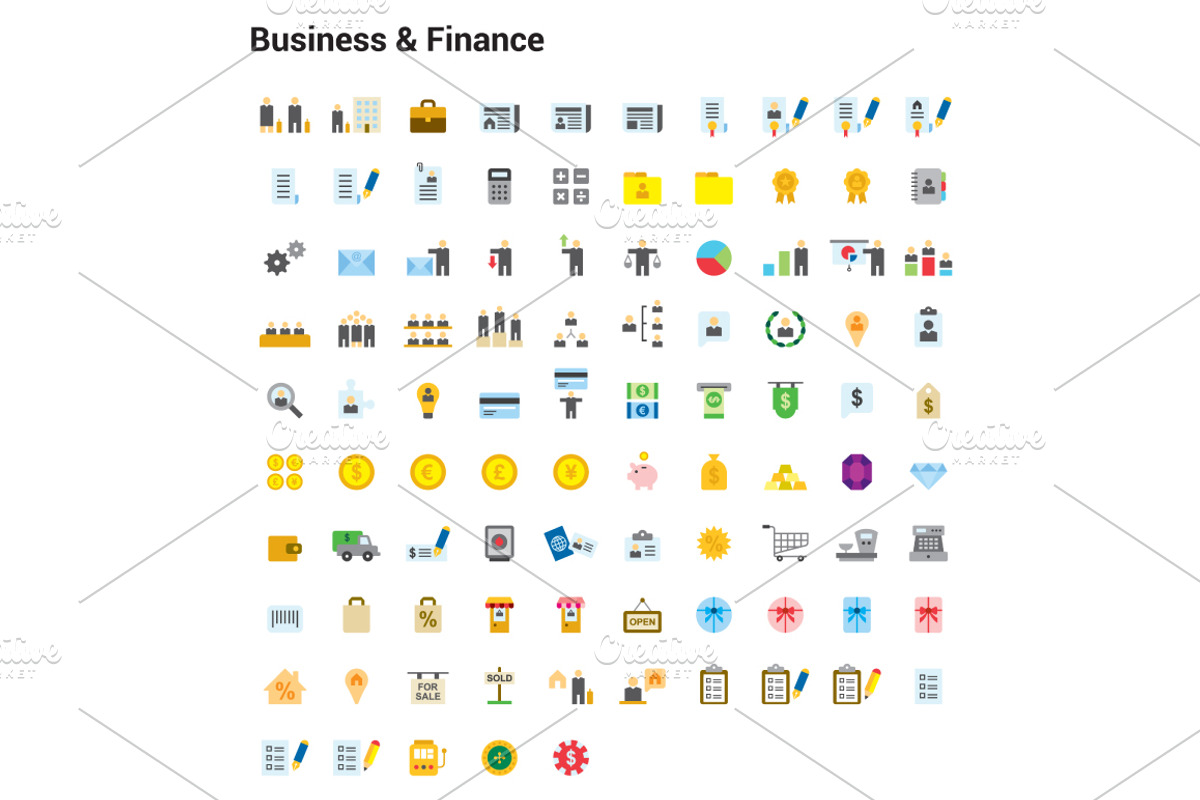 +1000 COLORED FLAT ICONS, an Icon by beguima (Photo 2 of 14)