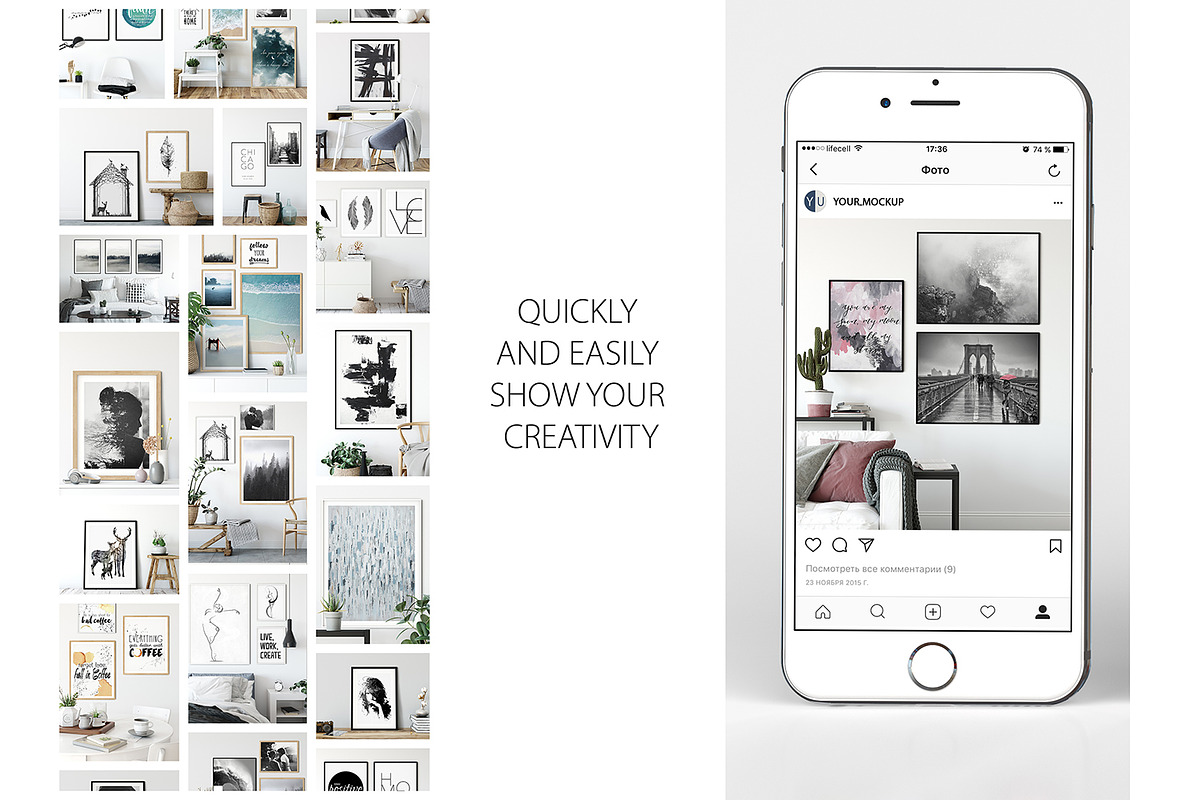 Frames & Walls Scandinavian Bundle, a Household Mockup by Yuri-U (Photo 3 of 38)