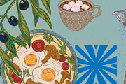 Mediterranean Breakfast Coffee Seaml, a Pattern Graphic by NayaChu (Thumbnail 7 of 10)