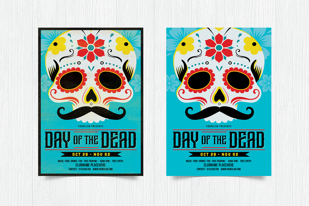 Day of the Dead / Dia de Muertos, a Flyer Template by DesignWorkz