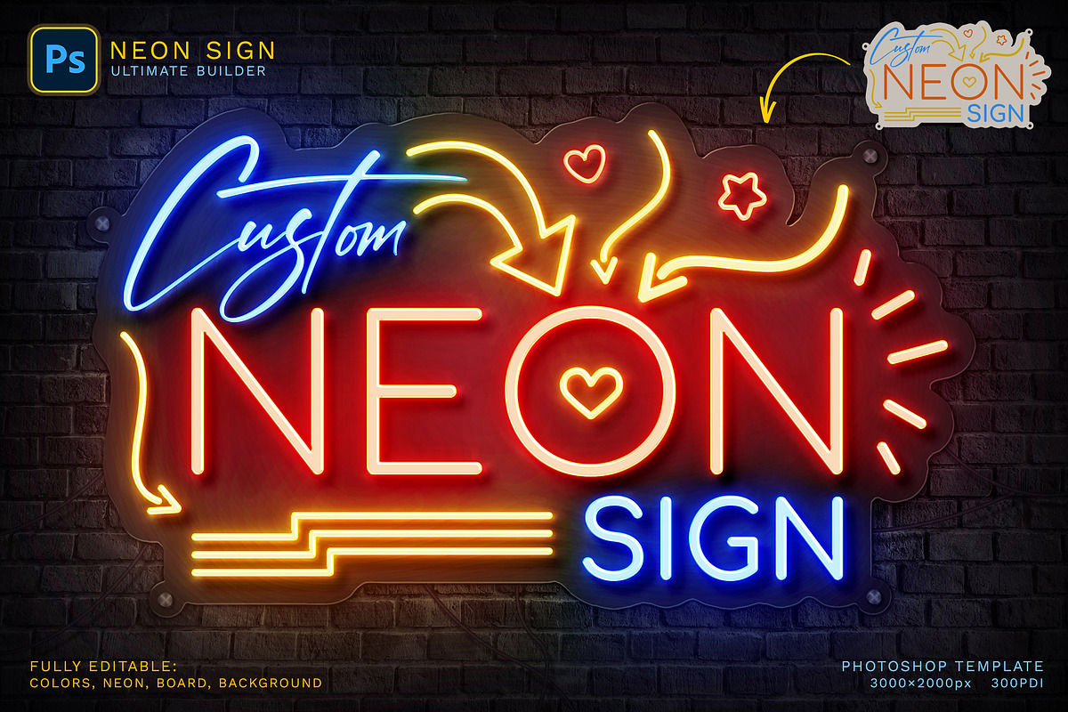 Neon Sign Ultimate Builder, a Design Template by Andrew Skoch Design