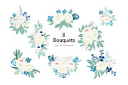 Blue flower hand drawn vector, a Decorative Illustration by MooBeer (Thumbnail 6 of 7)