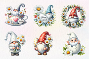 White Gnome Daisy watercolor Clipart, an Illustration by CreationArt (Thumbnail 7 of 9)