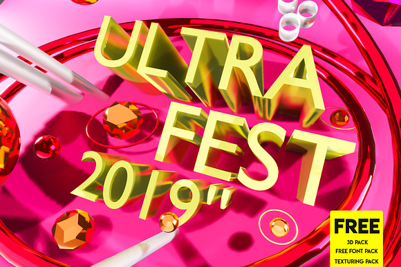3D type tempalte for motion / poster preview 4