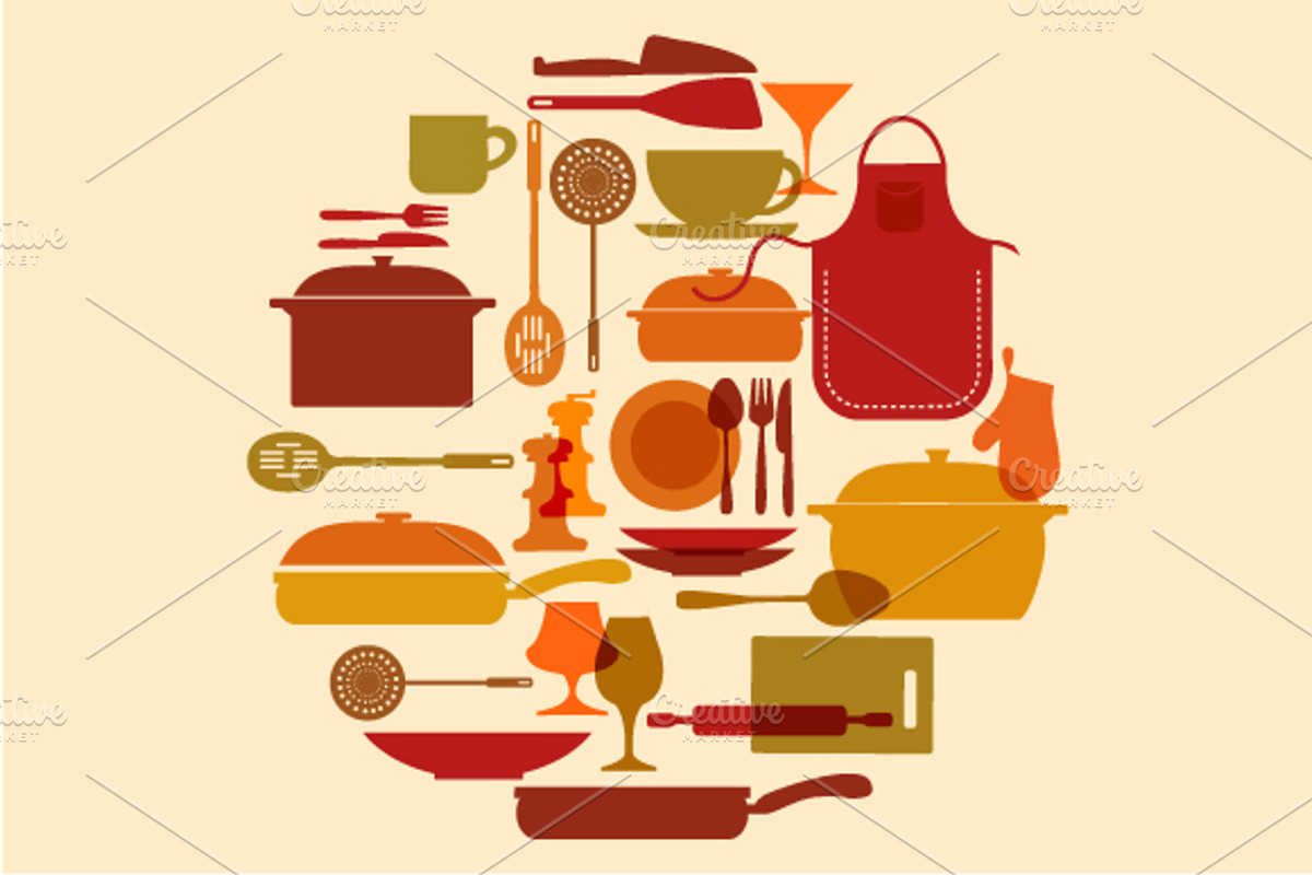Kitchenware vector set, a Decorative Illustration by zoya (Photo 1 of 3)