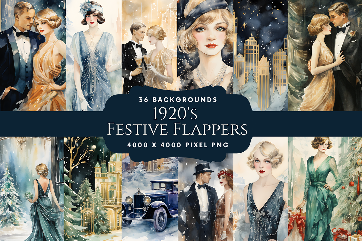 1920 Gatsby Christmas & New Year's, a Background Graphic by NadiaTheronArt (Photo 1 of 5)