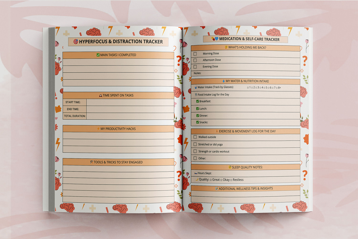 ADHD Planner - Canva Template, a Print Template by Book2bees (Photo 4 of 4)