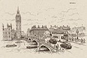 London Cityscape Hand-Drawn Vector, a Decorative Illustration by Alara Studio (Thumbnail 5 of 8)