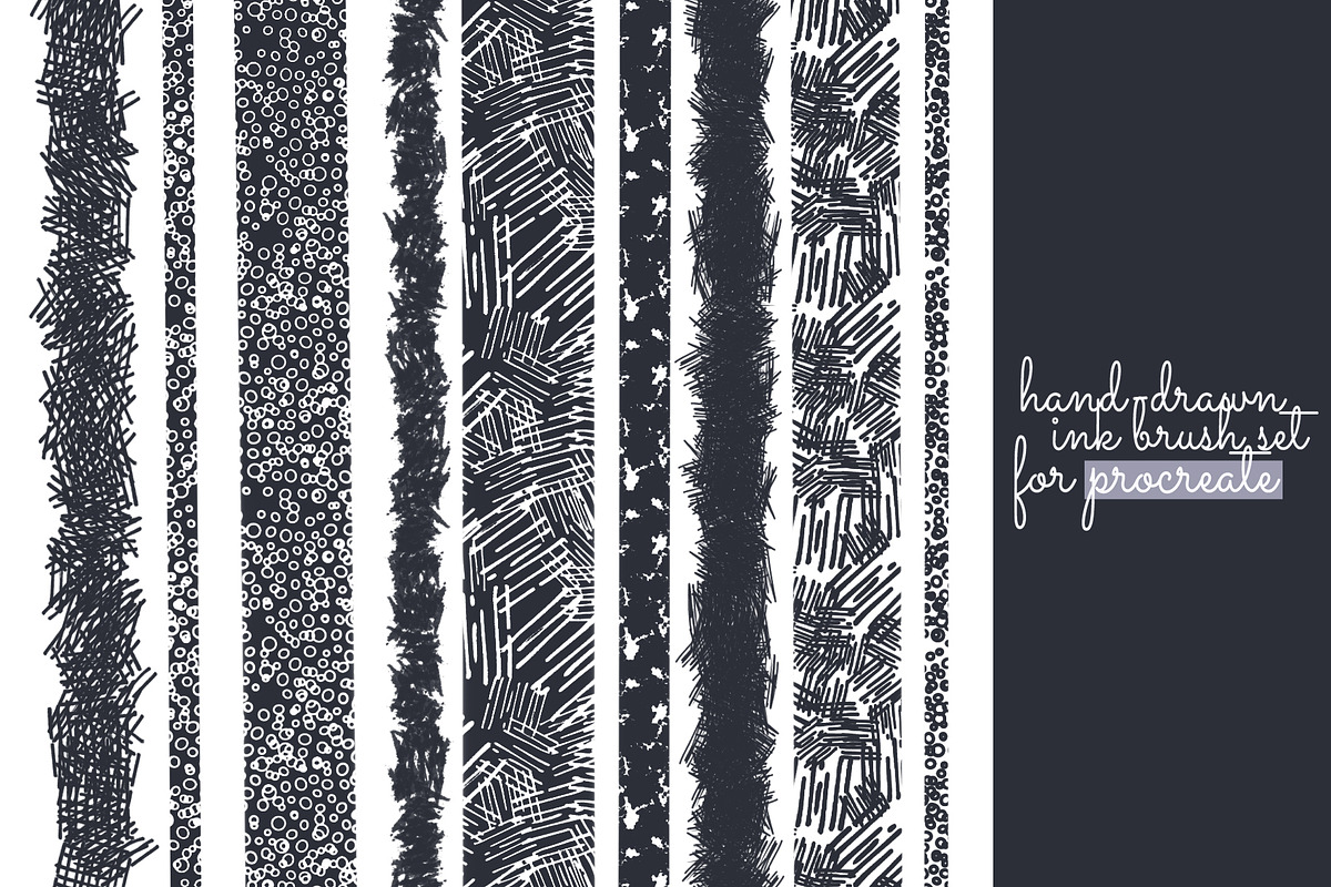 INK brush set for PROCREATE, a Brush Add-On by Ibrin's Shop (Photo 1 of 4)