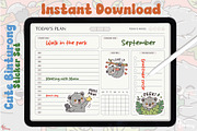 Cute Kawaii Binturong Sticker Set, an Illustration by Dori Debreceni draws (Thumbnail 2 of 4)