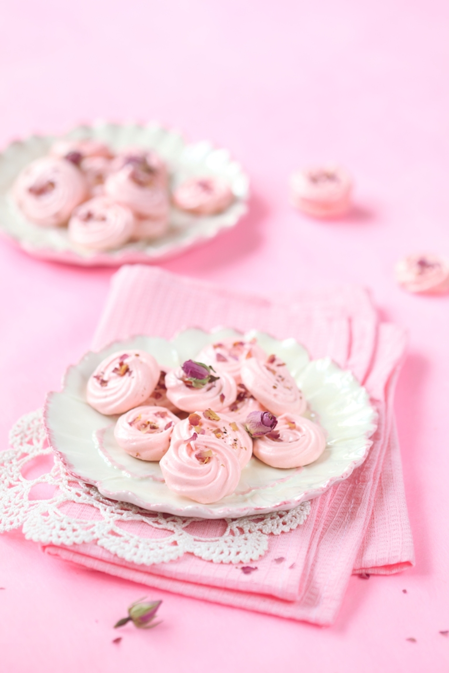 Rose meringue cookies containing background, baked, and buds, a Food & Drink Photo by Miuda21