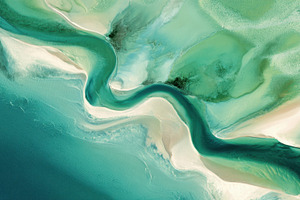 River winding through turquoise, a Photo by Beautiful things