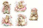 Whimsical Summer Capybara clipart, an Illustration by Designworld (Thumbnail 4 of 7)