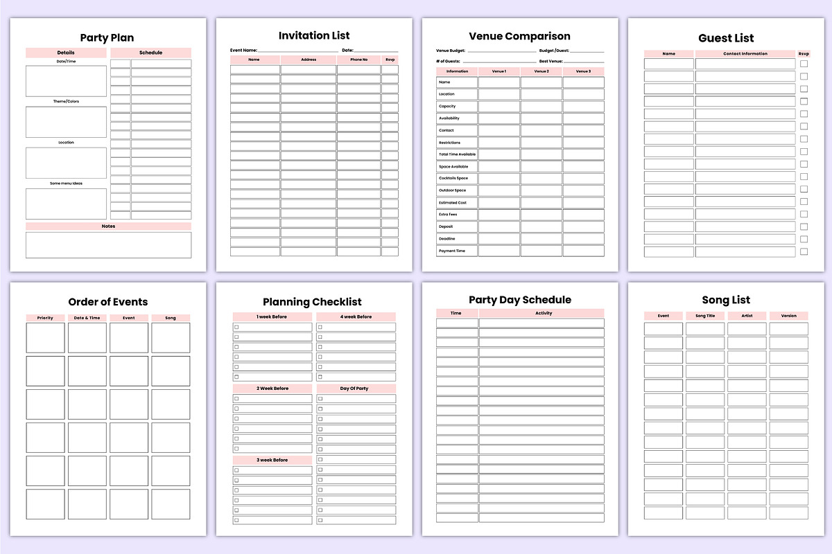 2025 Event & Party Planner Canva Kdp, a Stationery Template by Mustafiz (Photo 4 of 7)