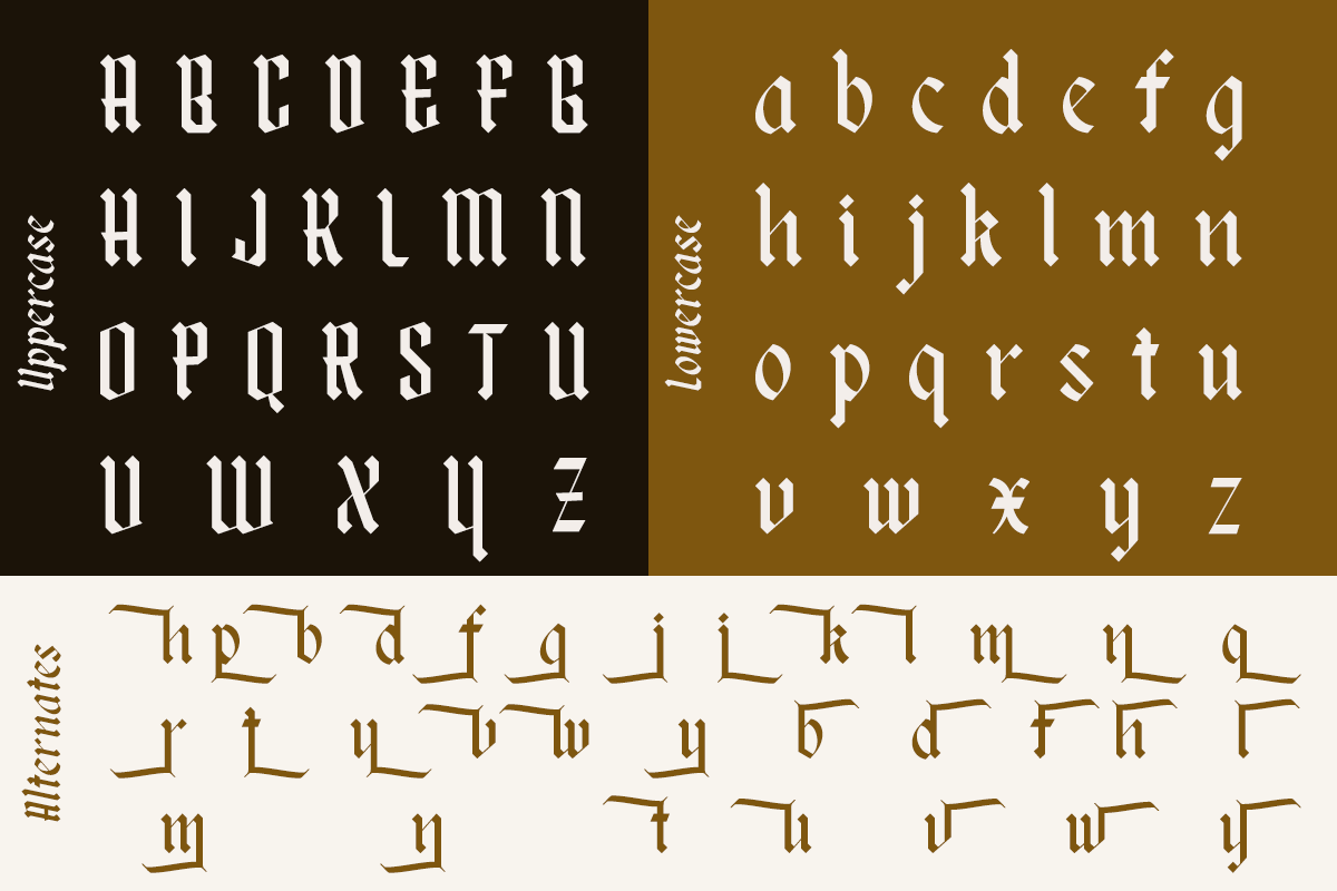 Skullines - Blackletter Display Font, a Blackletter Font by RagamKata (Photo 9 of 10)