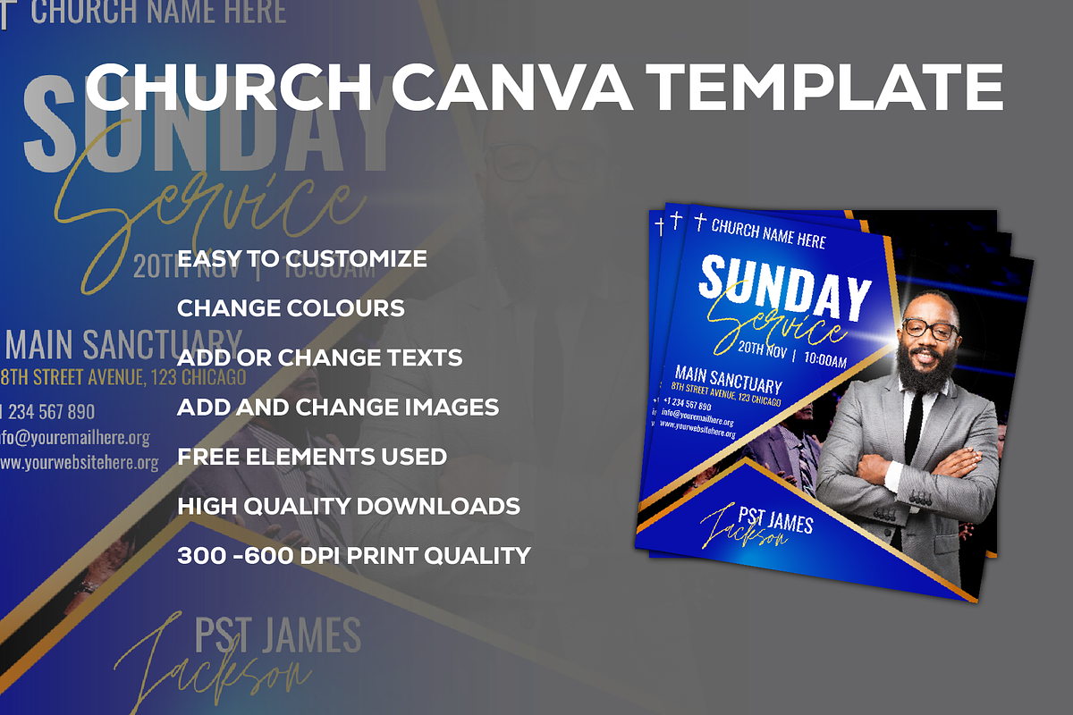 Church Flyer Canva Template, a Social Media Template by Sipi_Graphics (Photo 2 of 3)