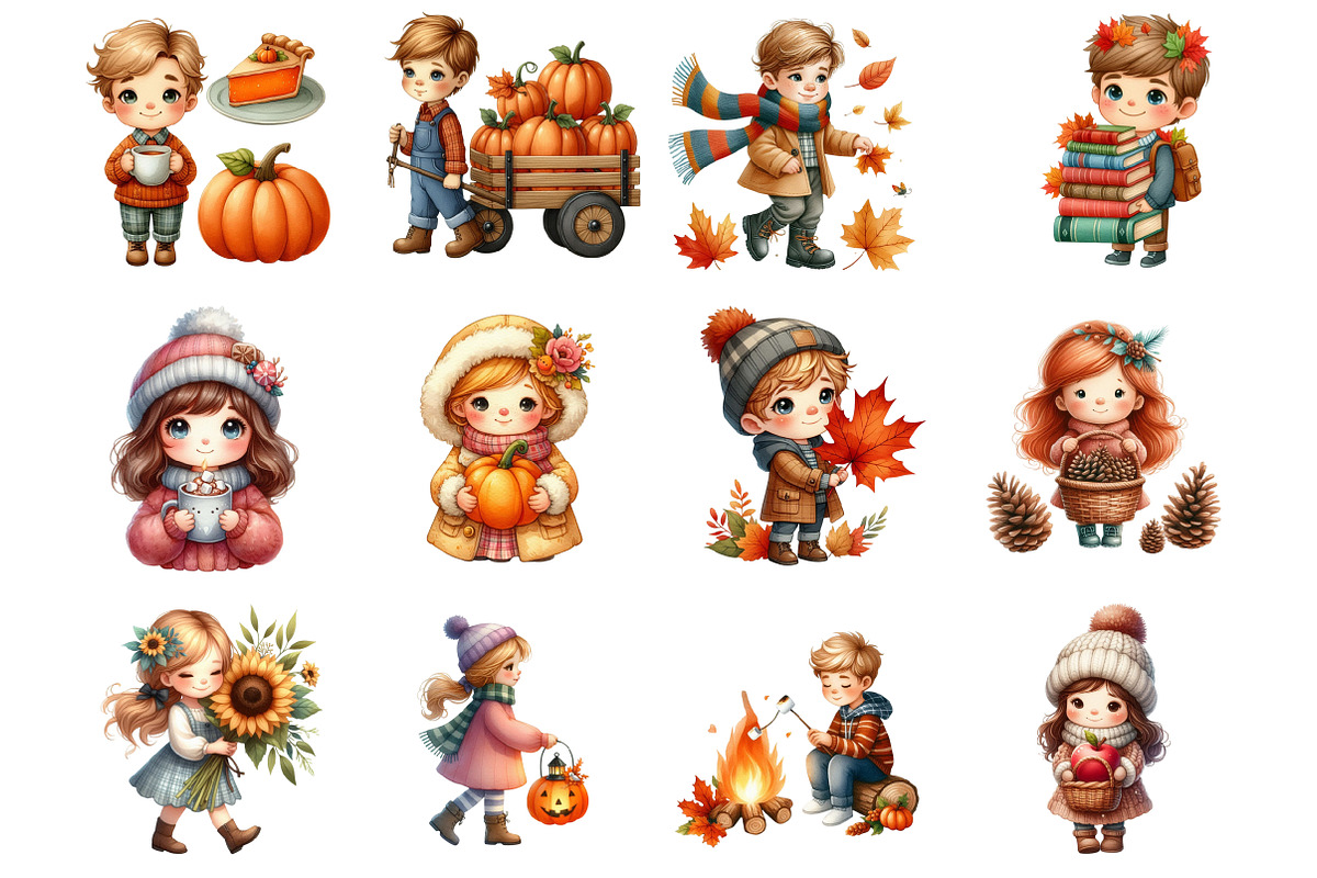 Kids Autumn, an Illustration by Design Market (Photo 3 of 3)