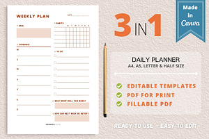 Weekly Planner Template, Canva