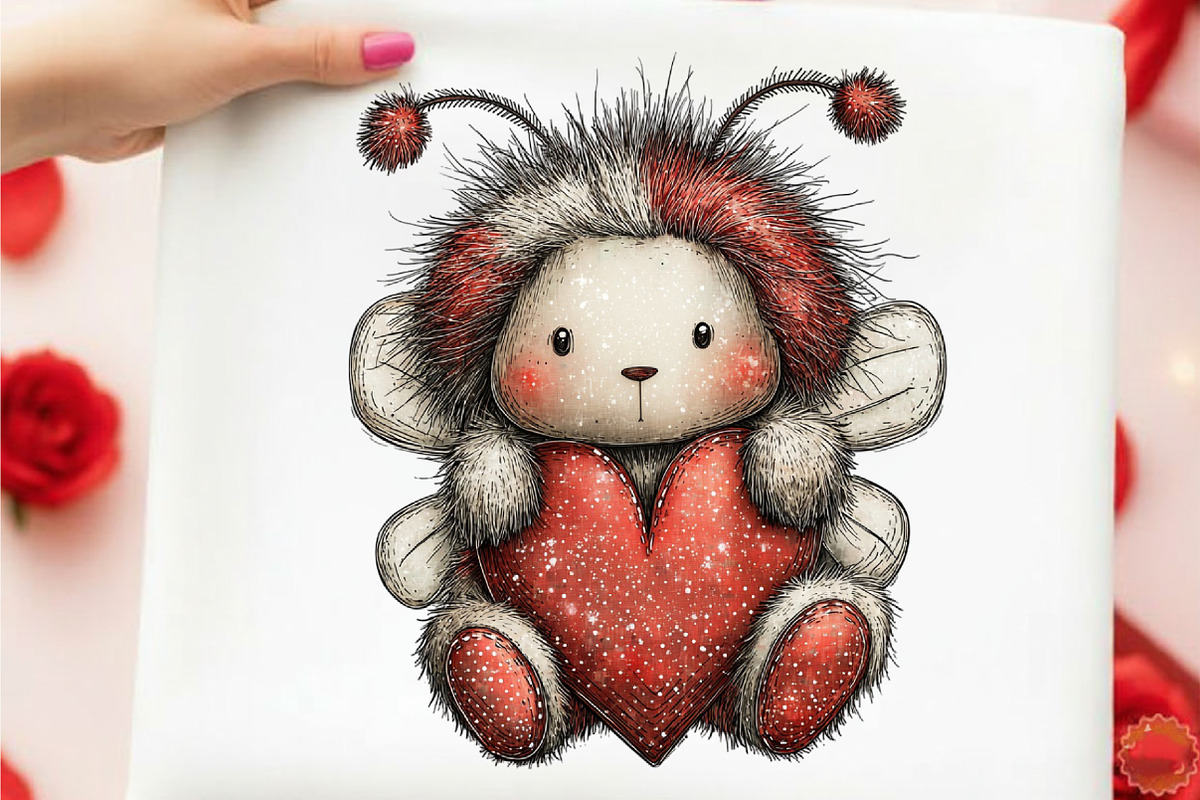 Whimsical Bee Mine Valentine Clipart, an Illustration by designcity5 (Photo 5 of 5)