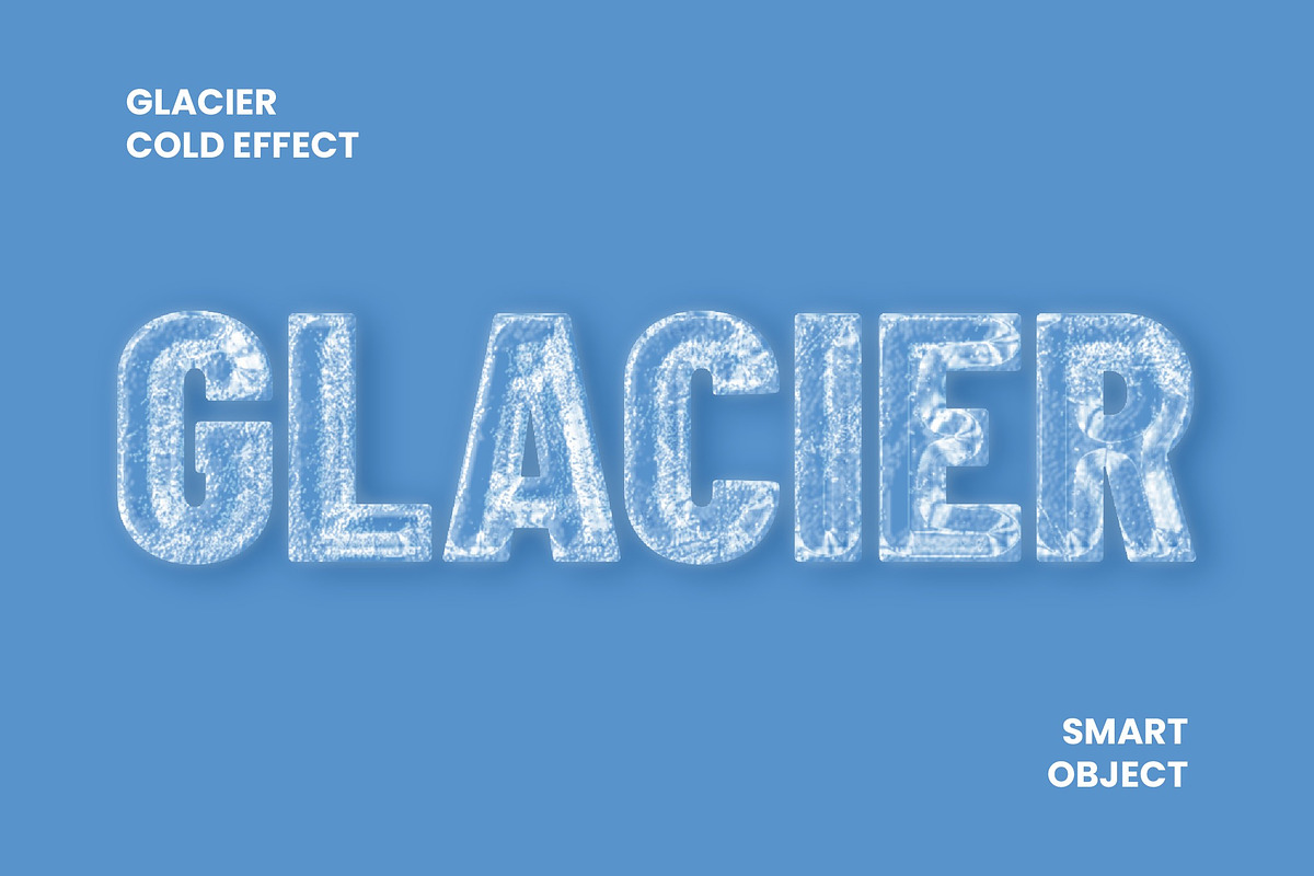 Glacier Cold Ice Frozen Text Effect, a Layer Style Add-On by studiogstock (Photo 1 of 2)