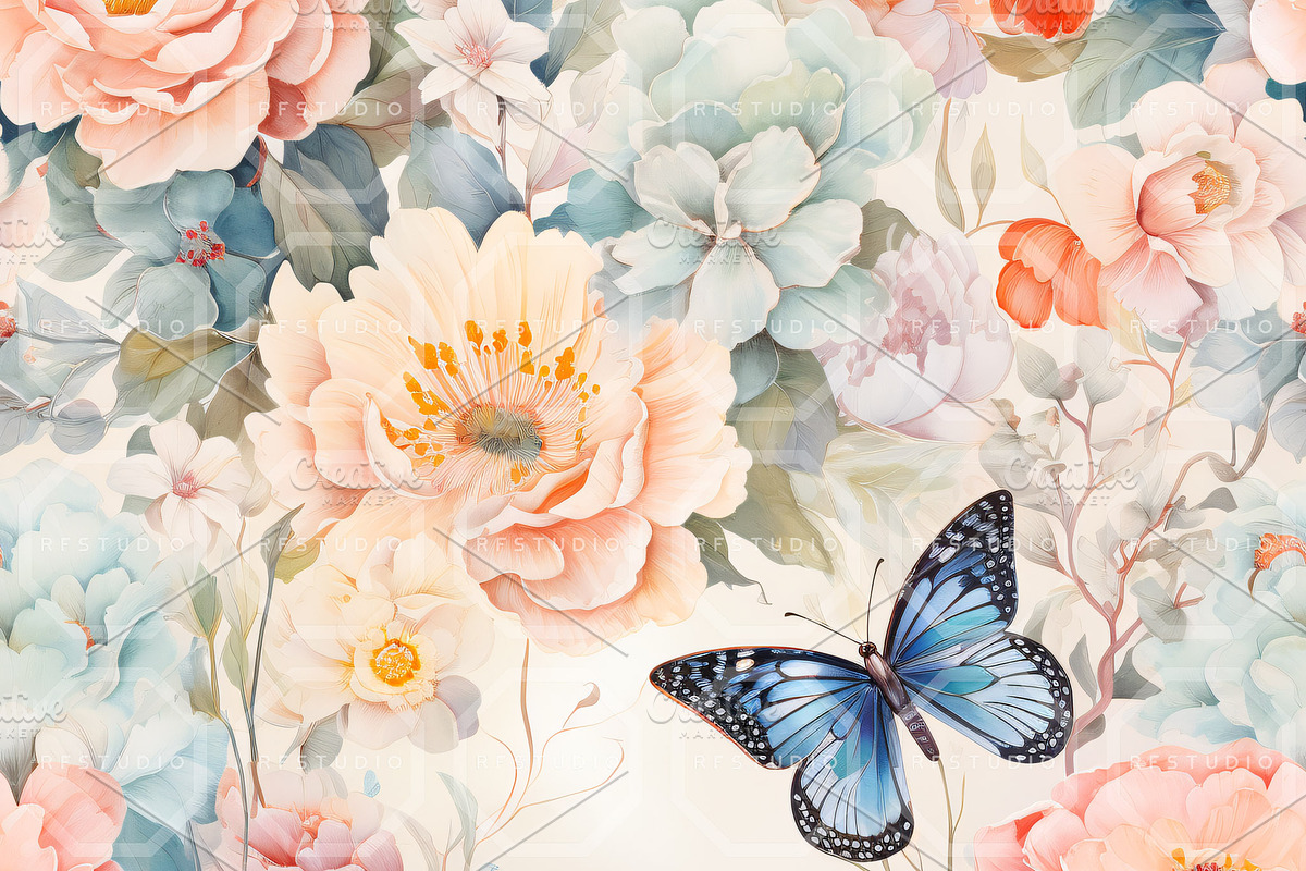 FLORAL FLUTTER. Seamless Pack, a Texture Illustration by RefinedFantasyStudio (Photo 8 of 9)