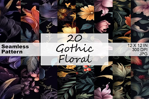 Gothic Flower Seamless Pattern