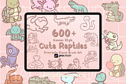 600+ Reptiles Procreate Stamps, a Brush Add-On by HalieKStudio (Thumbnail 1 of 9)