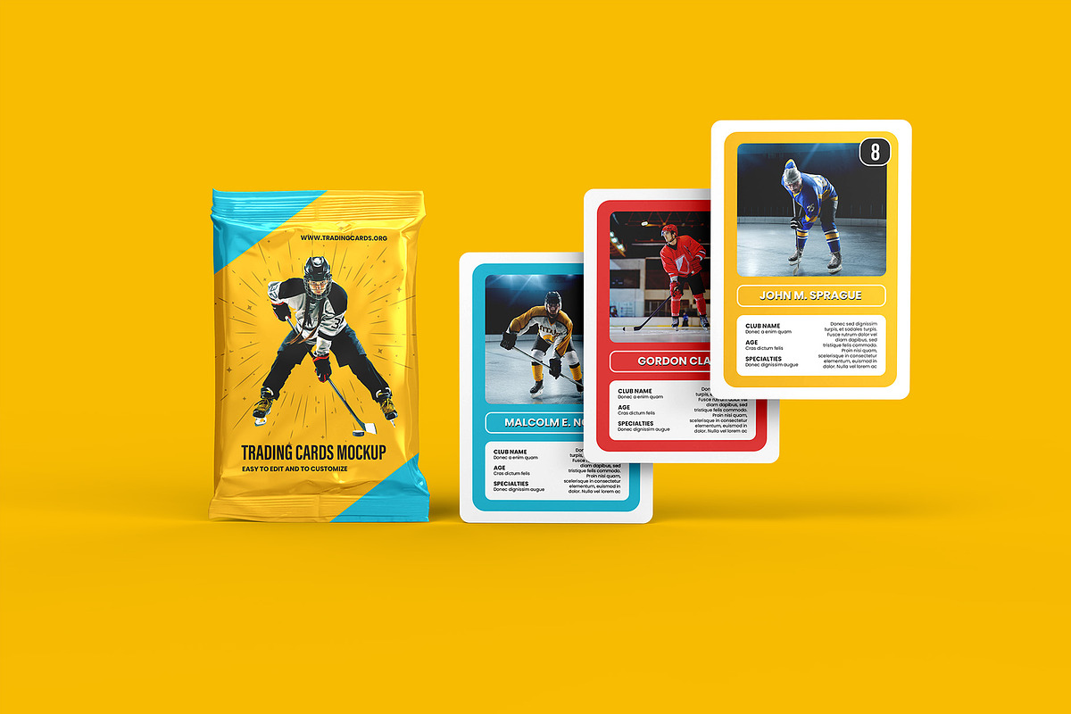 Trading Cards Mockup v3 - 8 views, an Advertising Mockup by Illusiongraphic (Photo 5 of 18)