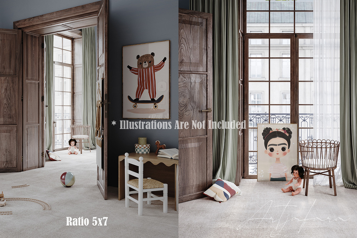 Vintage Nursery Frame Mockup Bundle, a Household Mockup by Artjafara (Photo 6 of 15)