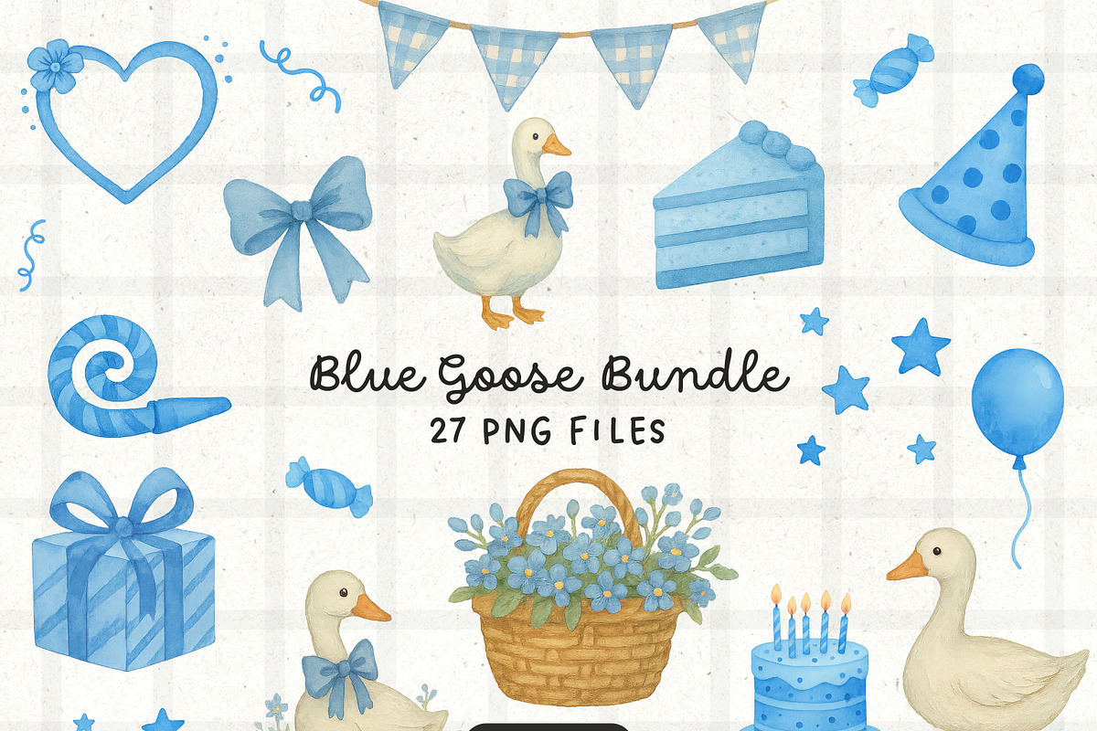 Goose Birthday - Cute PNG Clipart, an Animal Illustration by PaintPixelCo (Photo 1 of 10)