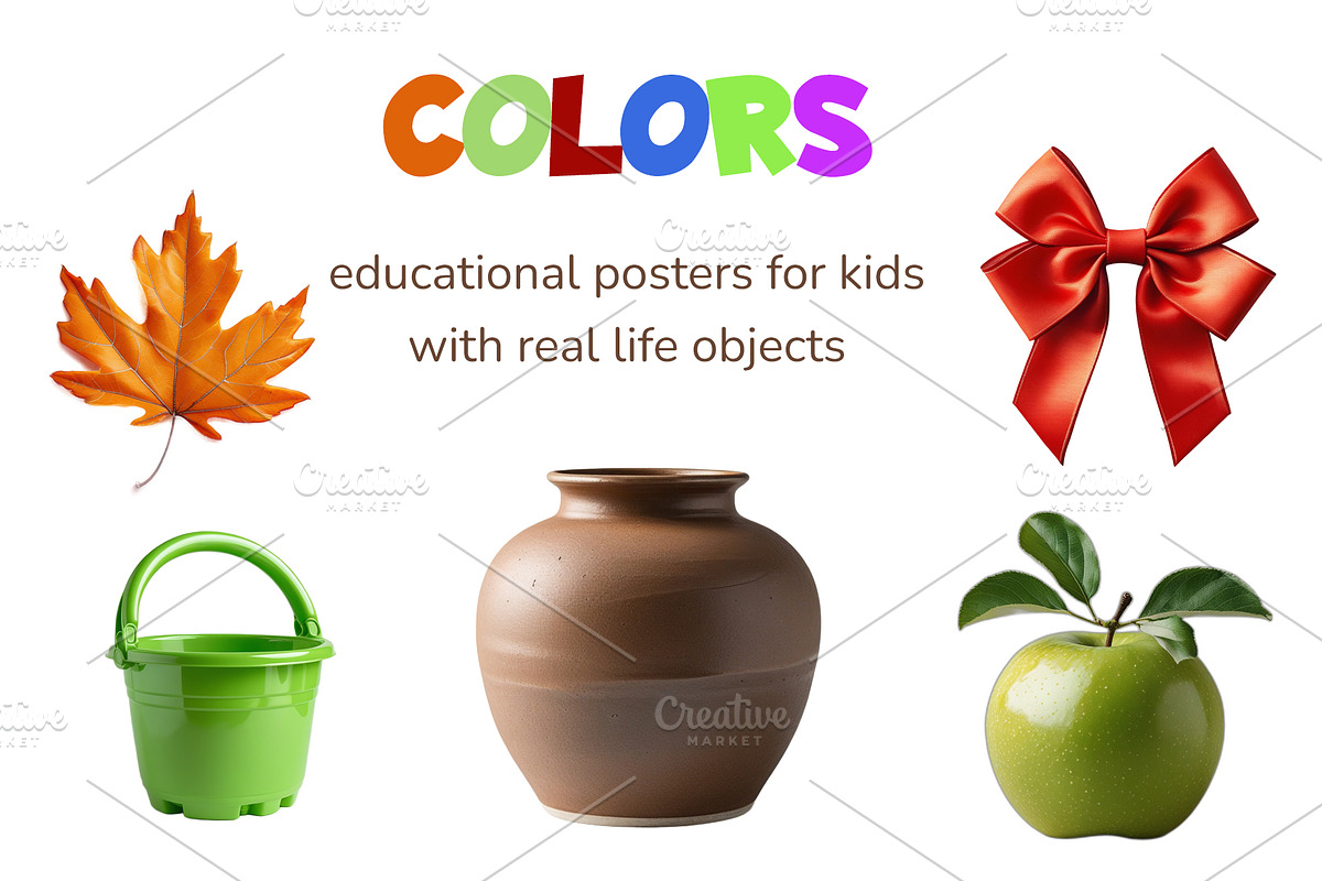 Colors. Eductaional cards for kids, a Graphic by Bunny's Little Shop (Photo 1 of 2)