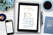 Sweet Baby Blue Desk Scene Creator, a Pens & Pencil Mockup by Storyteller Design (Thumbnail 3 of 8)