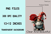 Whimsical Valentine Gnome Clipart, an Illustration by SVGArt (Thumbnail 5 of 7)