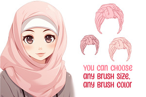 Procreate Female Muslim Hats Brushes