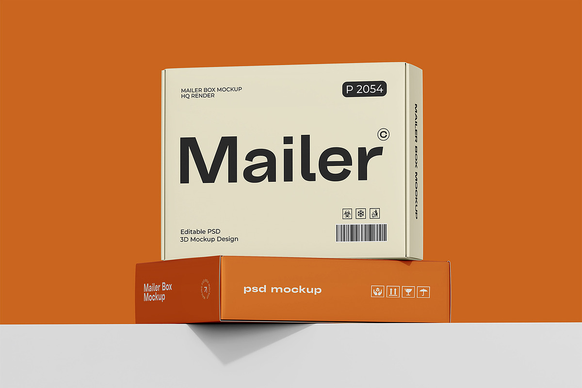 Cardboard Shipping Mailer Box Mockup, a Packaging Mockup by Ram Studio LLC (Photo 8 of 14)