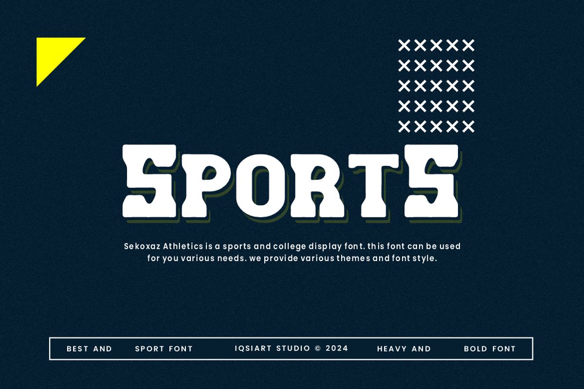 Sekoxaz Athletics - Sport Font, a Slab Serif Font by Iqsiart Studio (Photo 2 of 6)
