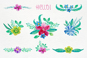 Bright floral elements. Watercolour, a Decorative Illustration by OlgaAlekseenko (Thumbnail 2 of 3)
