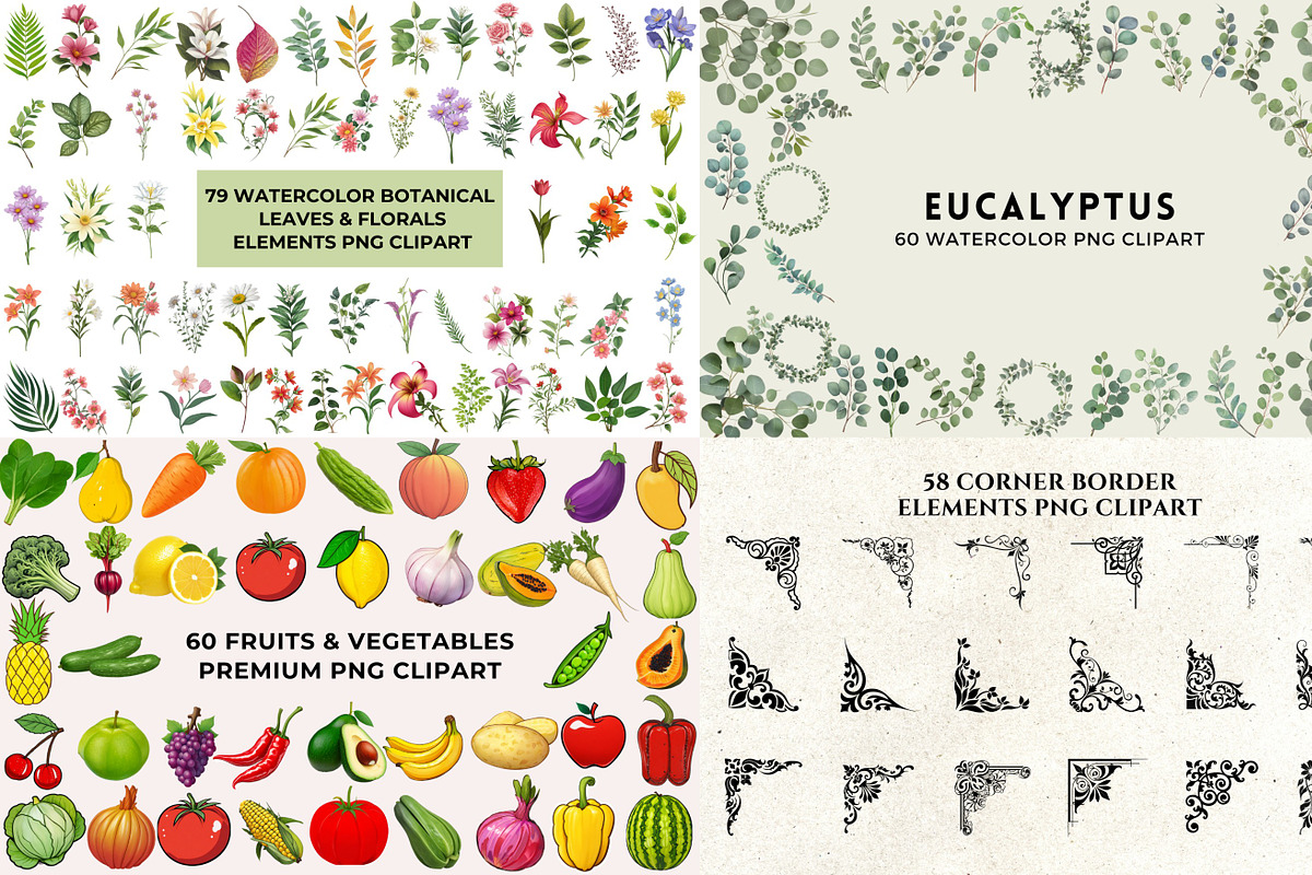 4689+ PNG's Clipart Elements Bundle, an Object Graphic by AN Productions (Photo 4 of 29)