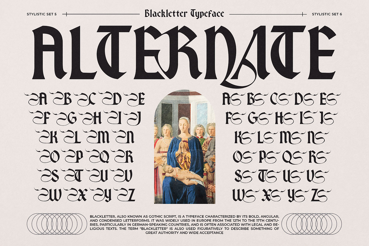 Dreamhour Typeface, a Blackletter Font by alit design (Photo 10 of 20)