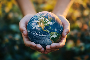 Closeup of Planet Earth in Hands, a Nature Photo by MistyDay