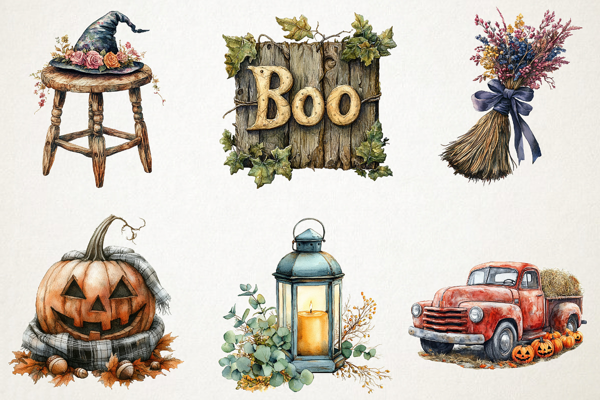 Soft Rustic Halloween Clipart, an Illustration by RobertsArt (Photo 5 of 7)